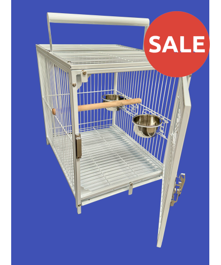 Parrot-Supplies Premium Parrot Travel Cage  - White